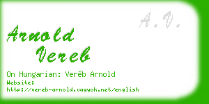arnold vereb business card